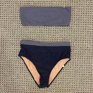 NWOT Summersalt 2 piece. High wasted bottom with strapless bandeau top.